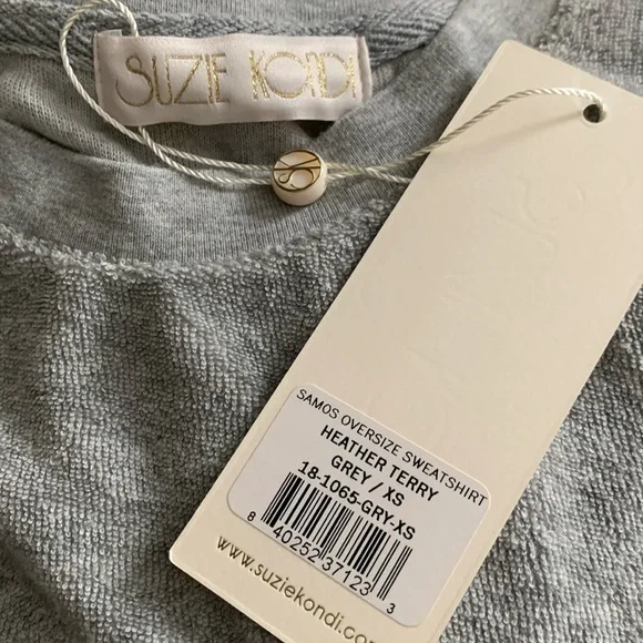 SUZIE KONDI Samos Oversized Sweatshirt Terry Heather Grey NWT - Picture 7 of 10